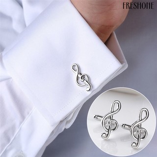 [fo] Mạ bạc âm nhạc ký hiệu áo sơ mi cufflinks nam trang sức cuff link quà tặng