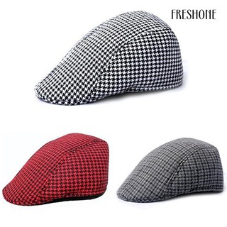 [fo] Đàn ông tweed xương cá phẳng country peak mũ nông dân golf retro mũ beret