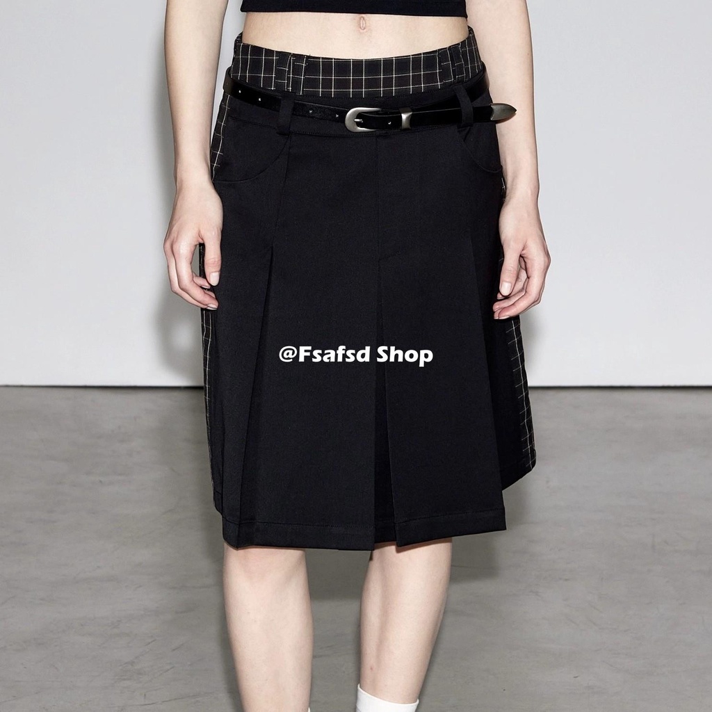 Chân Váy Xếp Ly Sọc Ca Rô Phong Cách Retro Thời Trang Cao Cấp Cho Nữ