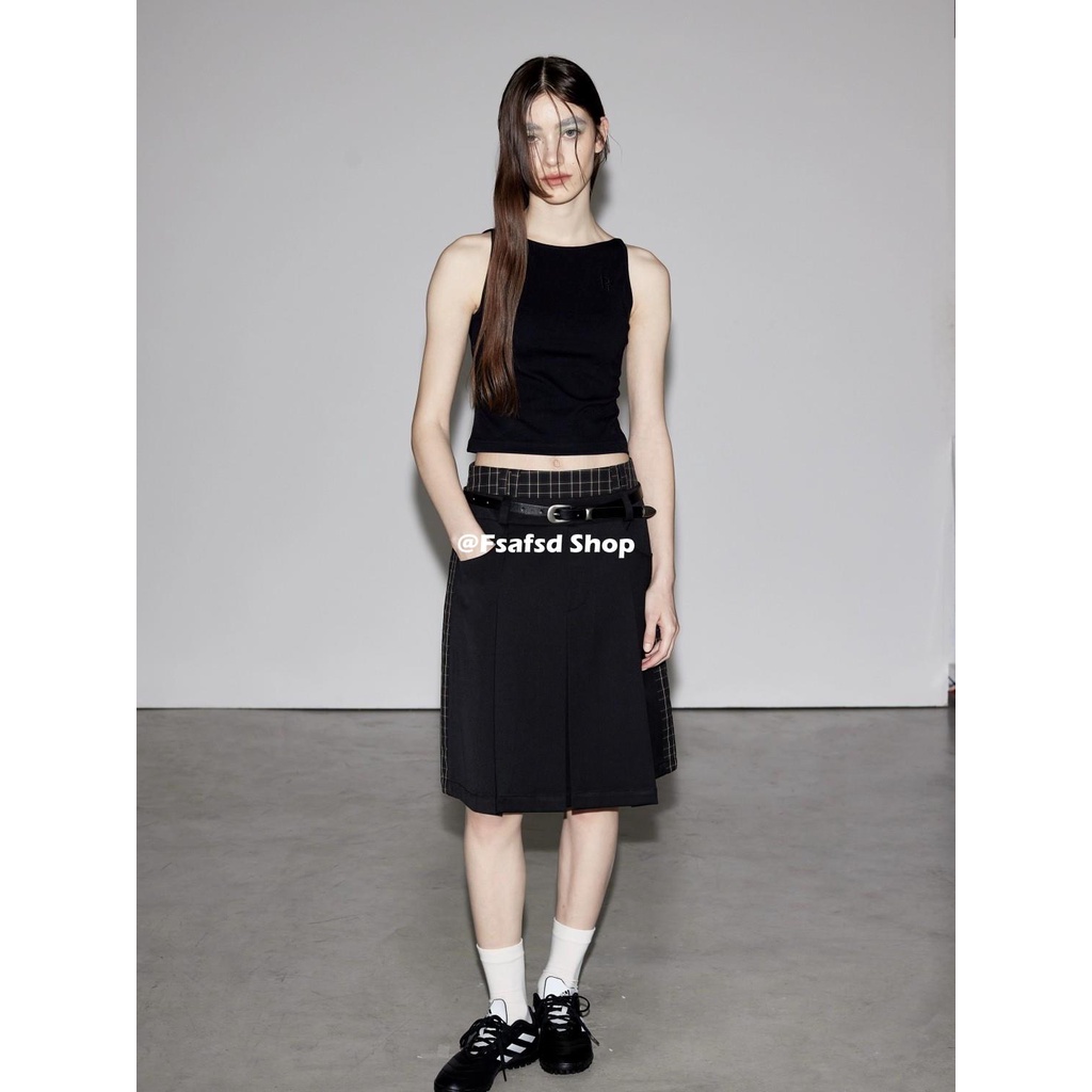 Chân Váy Xếp Ly Sọc Ca Rô Phong Cách Retro Thời Trang Cao Cấp Cho Nữ