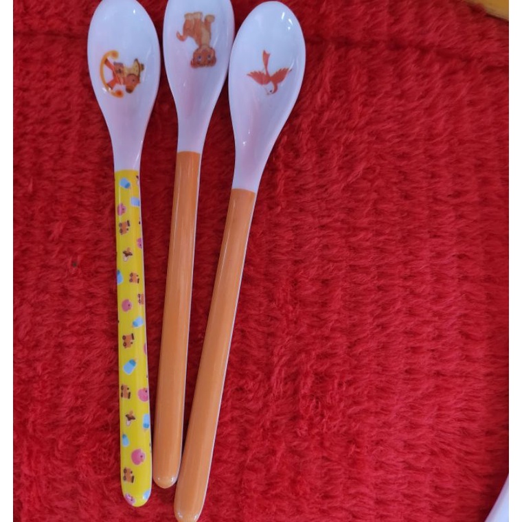 Thìa ăn dặm, muỗng cà phê melamine, thìa sứ trắng nhiều hình ngộ nghĩnh