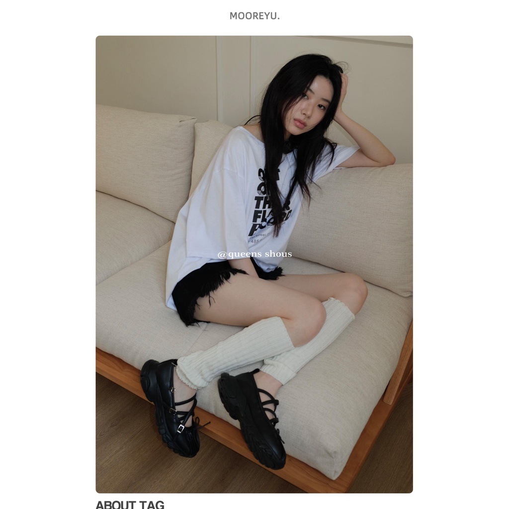 Giày Mary Jane Mùa Hè 2023 Mũi Tròn Đế Dày Bằng Da Màu Đen Phong Cách Thời Trang Cho Nữ