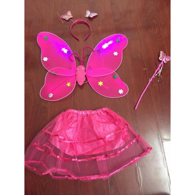 Cánh tiên thiên thần kèm váy gậy và bờm cực xinh cho bé gái - Set đồ cho bé gái vui chơi trung thu,nole,sinh nhật