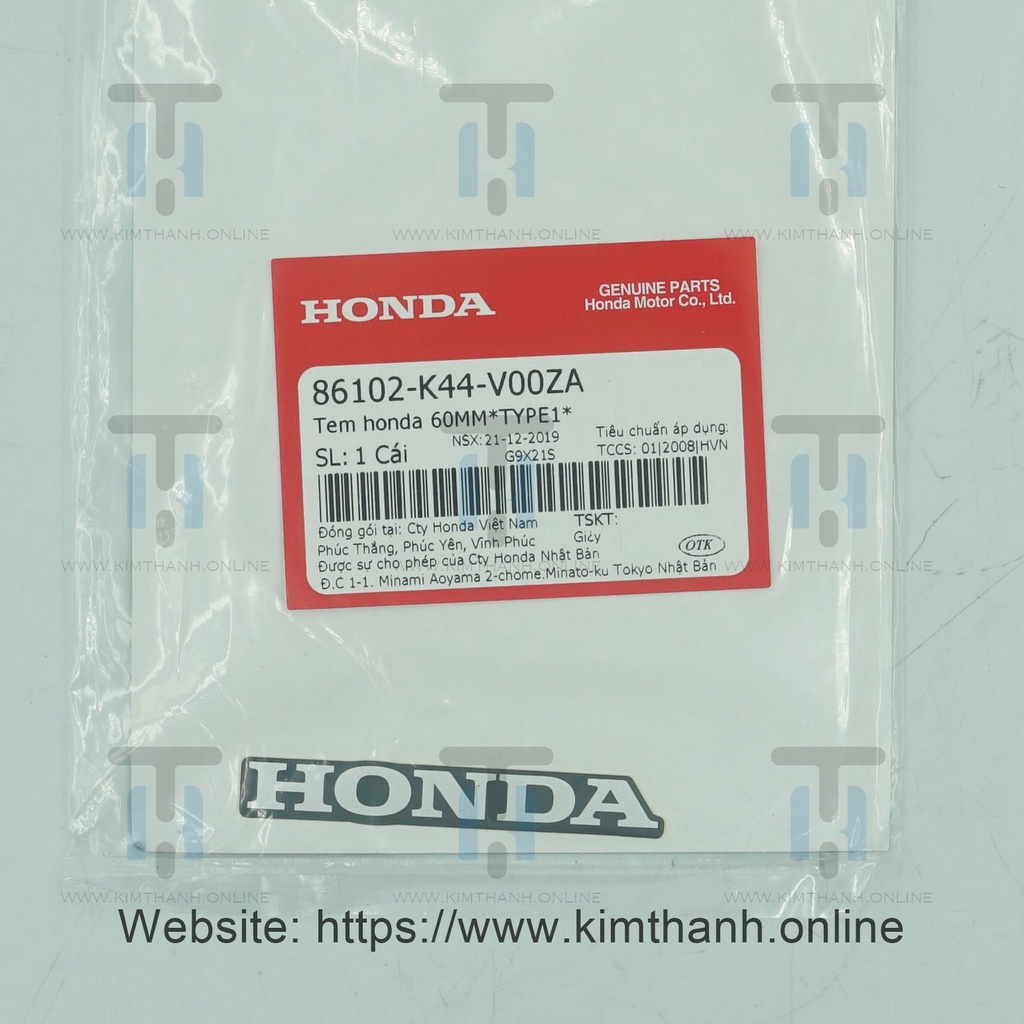 Tem rùa - chữ Honda Vision 2015 Honda VN _ 86102K44V00ZA