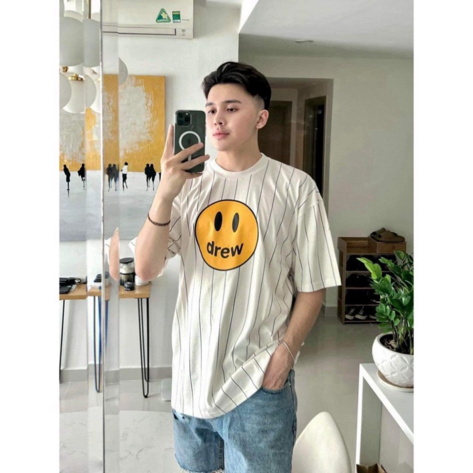 ÁO THUN DRE*W SỌC KIỂU BÓNG CHÀY , ÁO DRE*W SMILE NAM NỮ