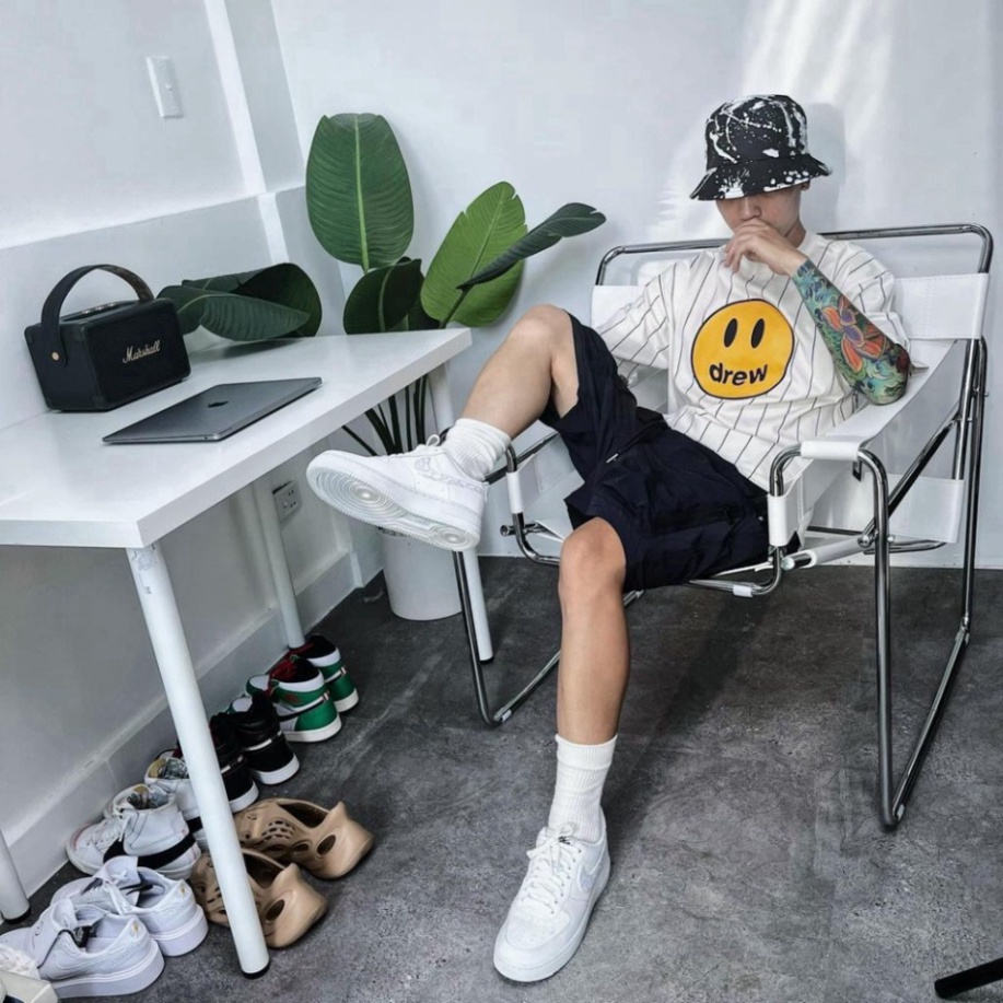 ÁO THUN DRE*W SỌC KIỂU BÓNG CHÀY , ÁO DRE*W SMILE NAM NỮ