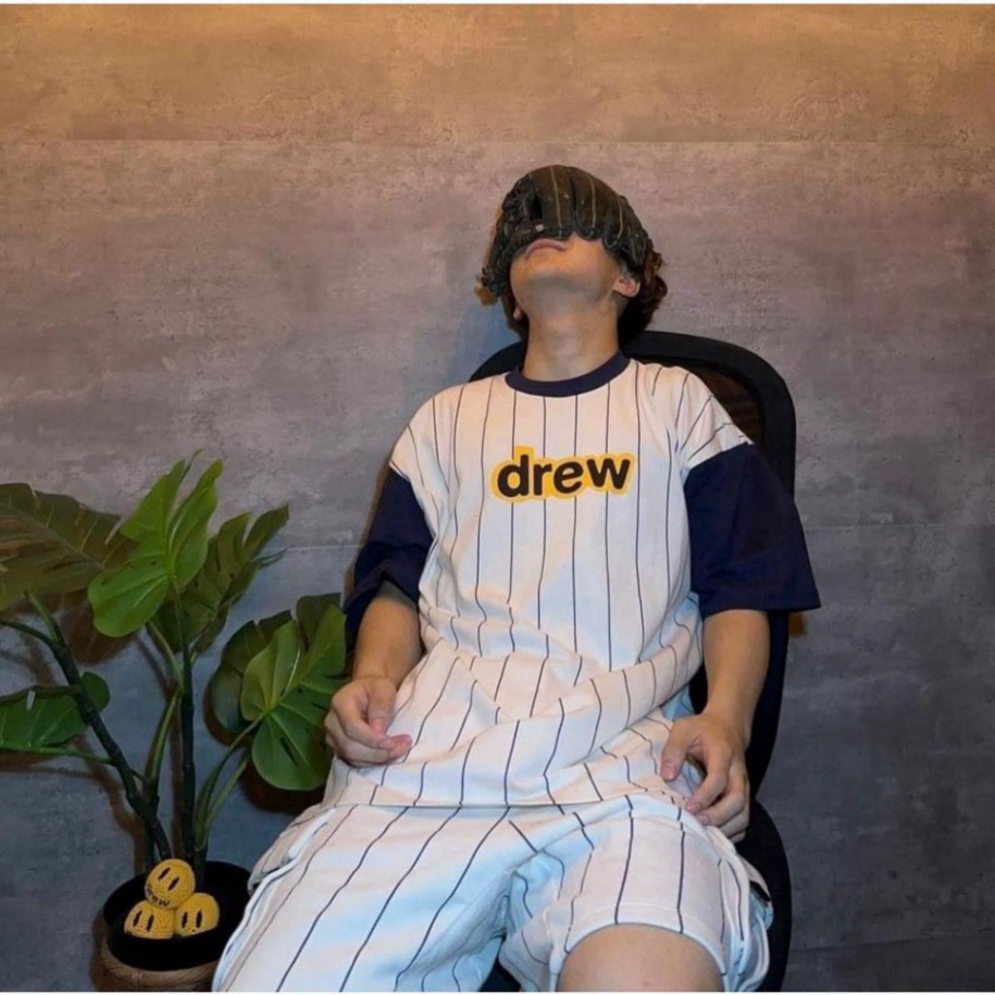 ÁO THUN DRE*W SỌC KIỂU BÓNG CHÀY , ÁO DRE*W SMILE NAM NỮ