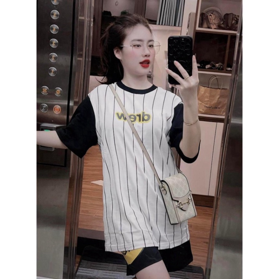 ÁO THUN DRE*W SỌC KIỂU BÓNG CHÀY , ÁO DRE*W SMILE NAM NỮ