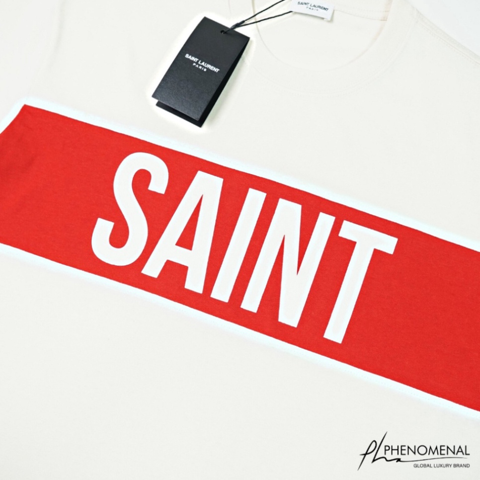 ÁO THUN SAI*NT lAURENT PHỐI MÀU , ÁO SPL LOGO NGANG NAM NỮ UNISEX