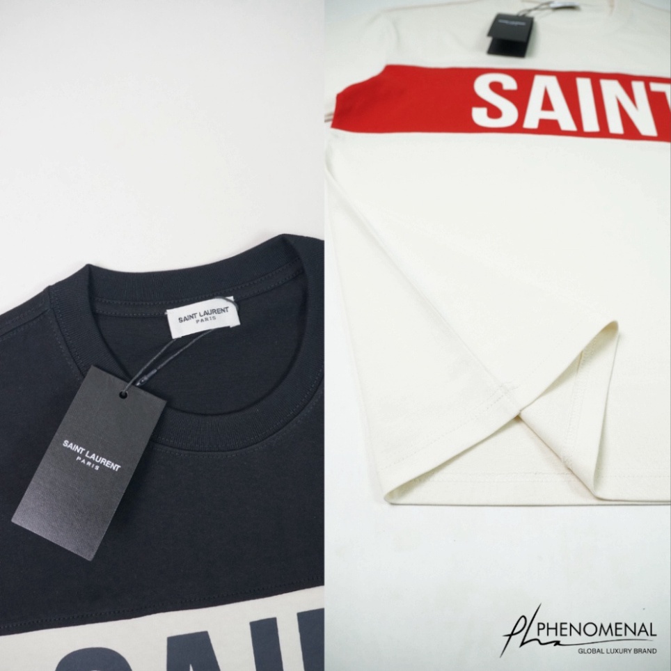 ÁO THUN SAI*NT lAURENT PHỐI MÀU , ÁO SPL LOGO NGANG NAM NỮ UNISEX