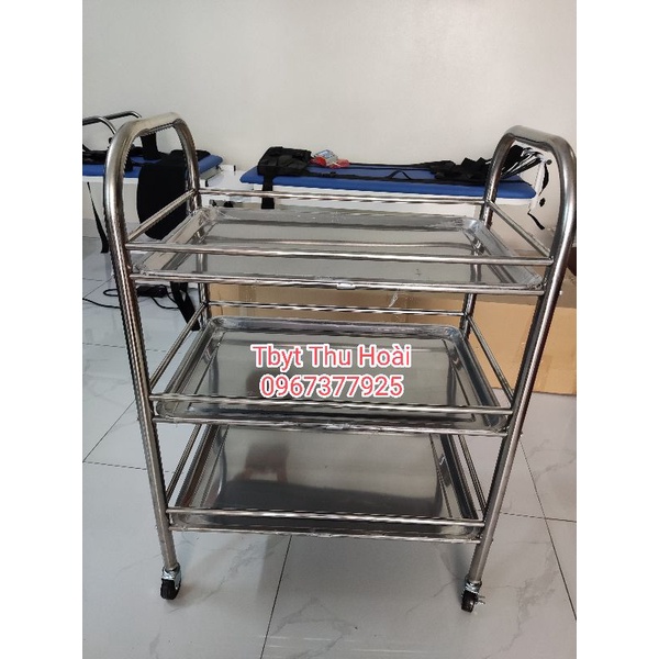 Xe tiêm đẩy inox 2 tầng- 3 tầng- Thiết bị phòng khám