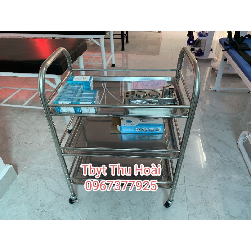 Xe tiêm đẩy inox 2 tầng- 3 tầng- Thiết bị phòng khám