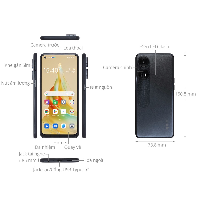 Điện Thoại Oppo Reno8 T bản 4G - Hàng Chính Hãng