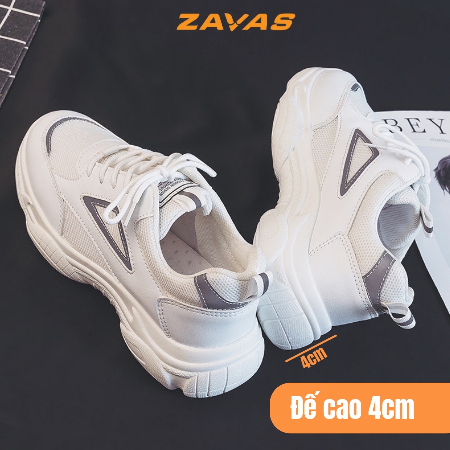 Giày thể thao nam đế cao ZAVAS đi êm chân form giày sneaker thoáng khí đế cao su công nghệ ép nhiệt_S391