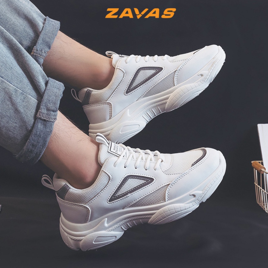 Giày thể thao nam đế cao ZAVAS đi êm chân form giày sneaker thoáng khí đế cao su công nghệ ép nhiệt_S391