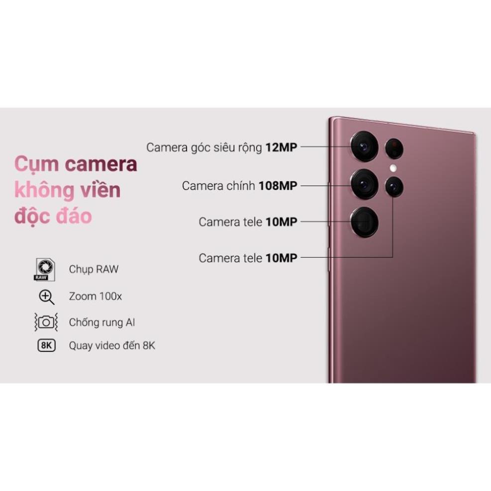 Điện thoại Samsung Galaxy S22 Ultra 5G bản Mỹ, Chip Snapdragon 8 Gen 1, FULLBOX - 2 SIM