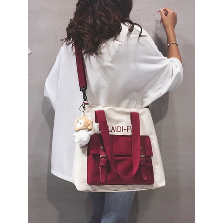 ✵Túi vải dung tích lớn túi đeo chéo nữ sinh viên đại học lớp đeo vai túi đi học lớp dạy kèm sách mang túi xách❁