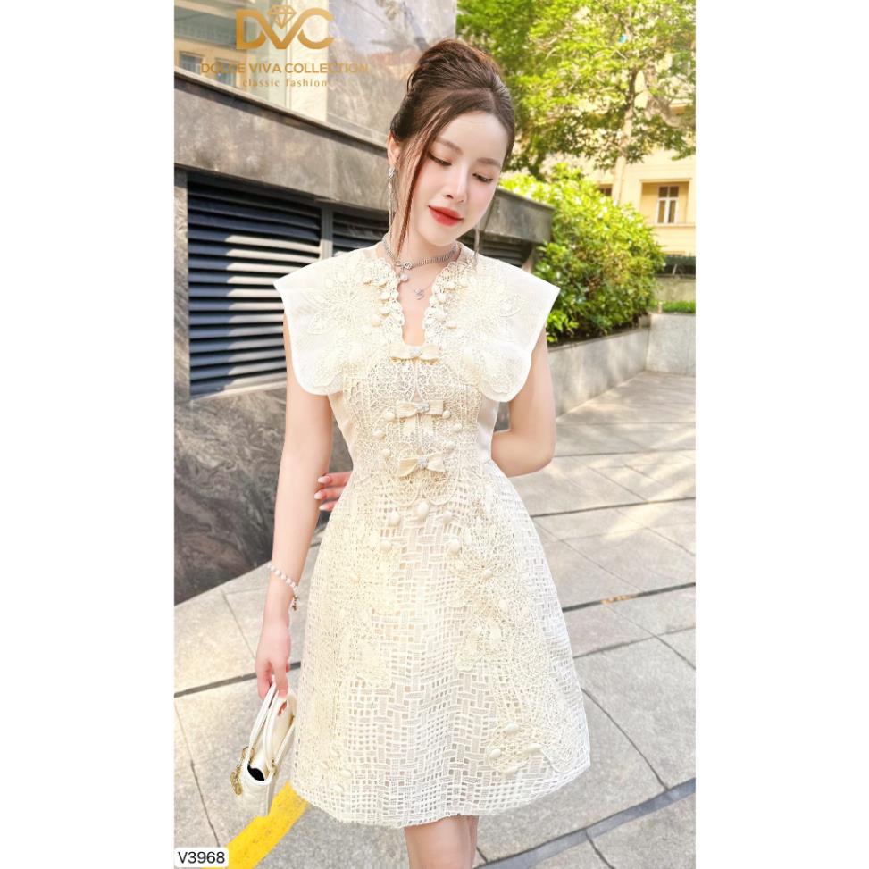 ( có sẵn +trợ giá ) VÁY REN TIỂU THƯ, VÁY REN NỮ MẶC ĐI CHƠI ĐÍNH NƠ NGỰC V3968 - DVC AS STORE-DVC CHÍNH HÃNG