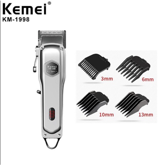 Tông Đơ Cắt Tóc Kemei KM 1998 Cao Cấp - Pin Lithium 2000mAh - Hàng Chính Hãng Chuẩn Salon - Bảo Hành 12 Tháng