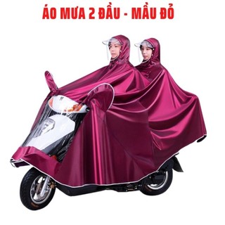 Áo mưa đi xe máy có phản quang rộng rãi 1 và 2 người - Áo Mưa Phản Quang Có Kính Che Mưa 1 Người Và 2 Người Đi Xe Máy