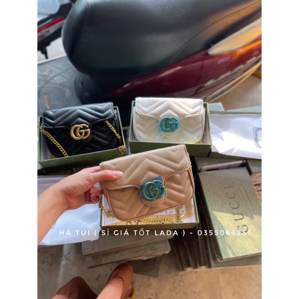 Túi xách chéo Gu chì tim vân nổi mềm đẹp  - Hà Túi