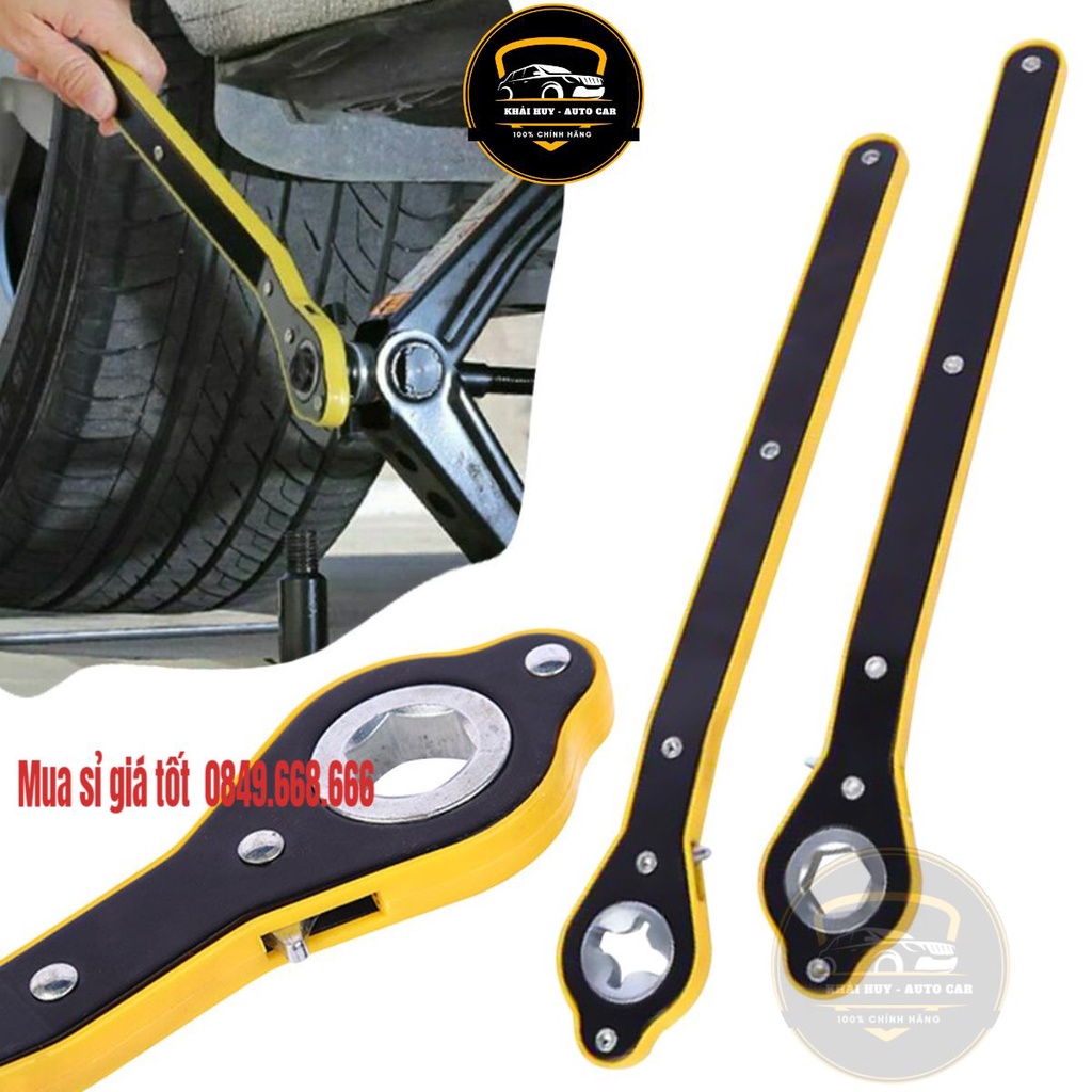 Bộ Kích Gầm Ô Tô và Cờ Lê Vặn Ốc Bánh Xe Xoay 360 Độ Tiết Kiệm Sức Chuyên Dụng Tiện Lợi - Khải Huy Scar