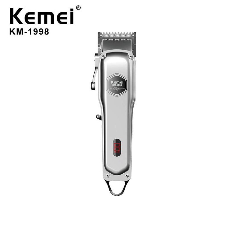 Tông đơ cắt tóc chuyên nghiệp Kemei KM -1998 Pin 2000mAh Màn hình LED