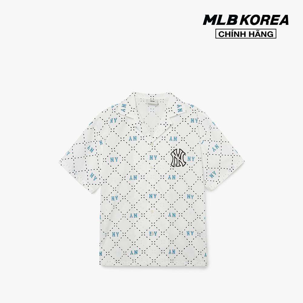 MLB - Áo sơ mi unisex cổ bẻ tay ngắn Mega Dia Monogram 3AWSM0533-50WHS