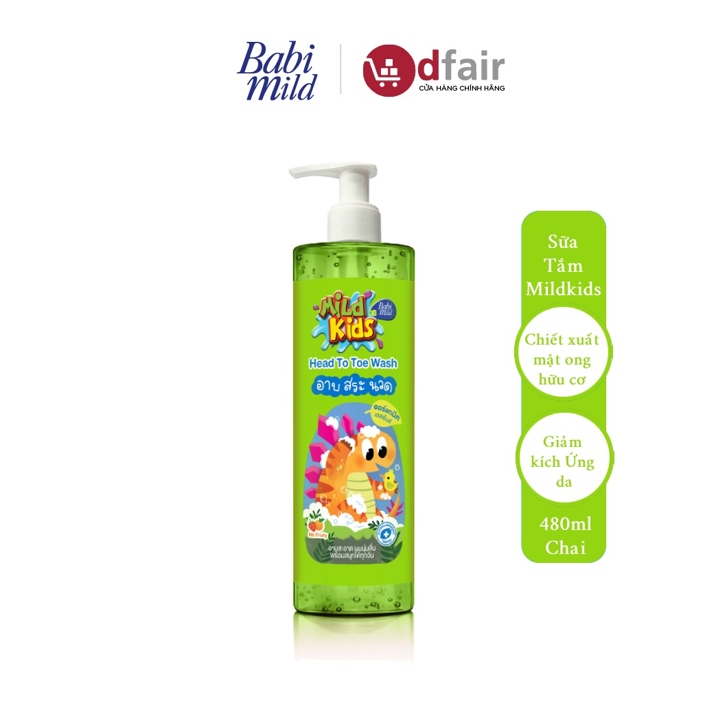 Sữa Tắm Gội Cho Bé Babi Mild Kids Fruity 480ml