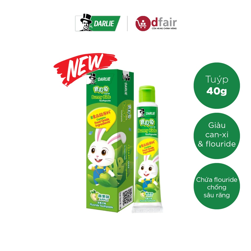 Kem Đánh Răng Trẻ Em Darlie Bunny Kids _ Apple 40g