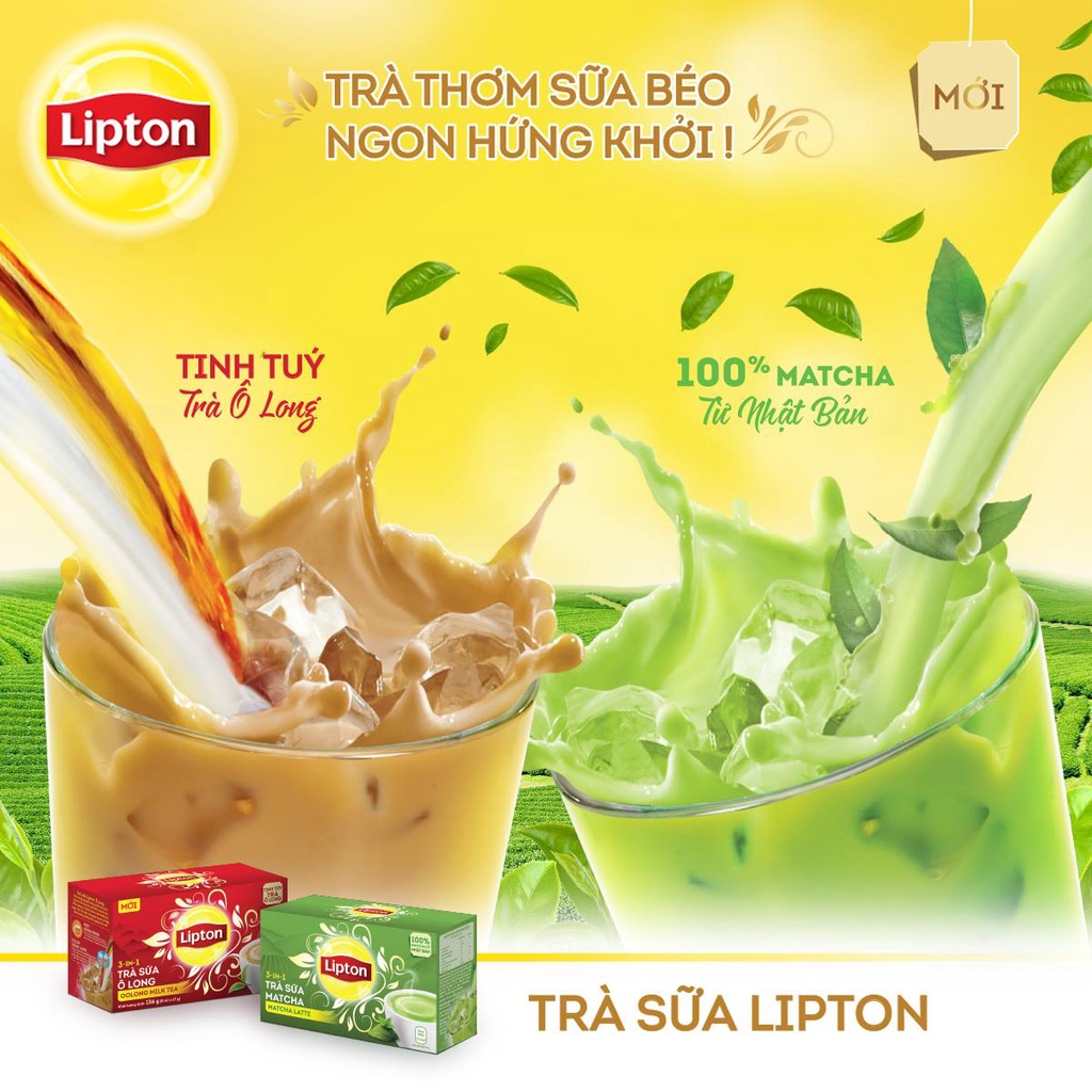 Hộp 8 Gói Trà Sữa Lipton - Vị Matcha 17g/gói