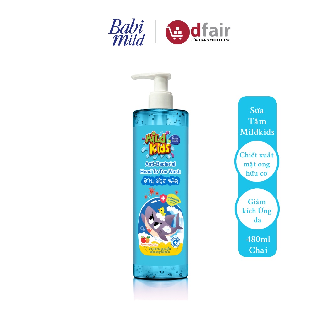 Sữa Tắm Gội Cho Bé Babi Mild Kids Sparkling 480ML ( ngừng kd)