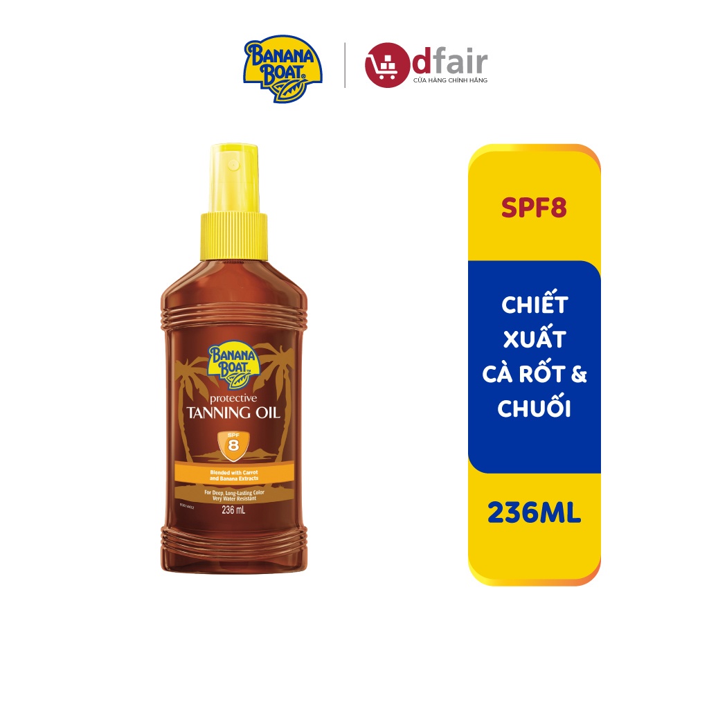Dầu Phơi Nắng Bảo Vệ Da Banana Boat Protective Tanning Oil SPF8 236ml/Chai