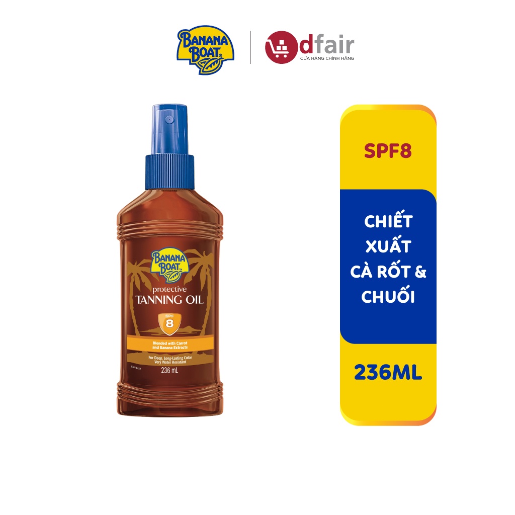 Dầu Phơi Nắng Bảo Vệ Da Banana Boat Protective Tanning Oil SPF8 236ml/Chai