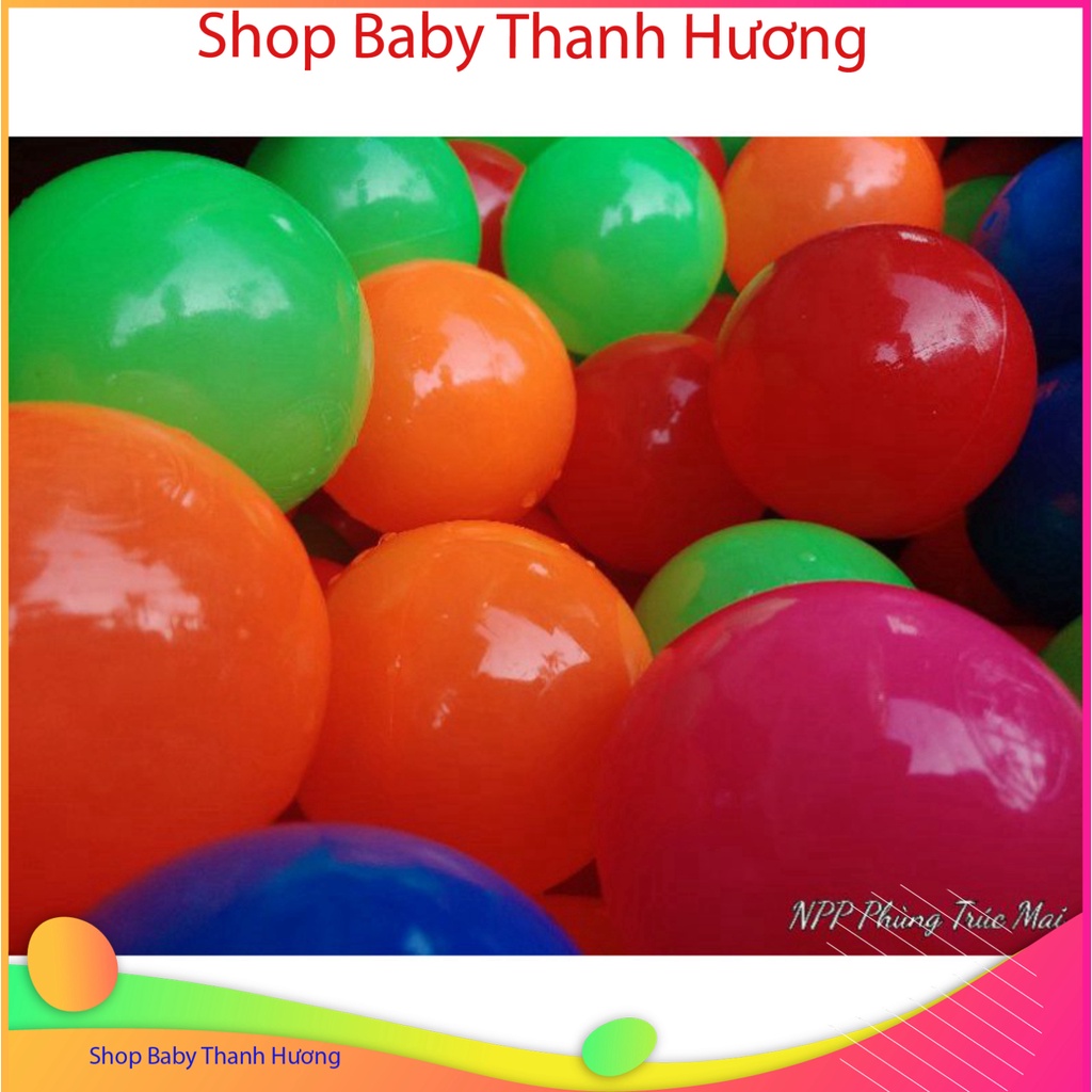 Mã NPPBO20K giảm 20k]100 Quả Bóng nhựa cho bé chơi nhà banh loại to phi 8cm