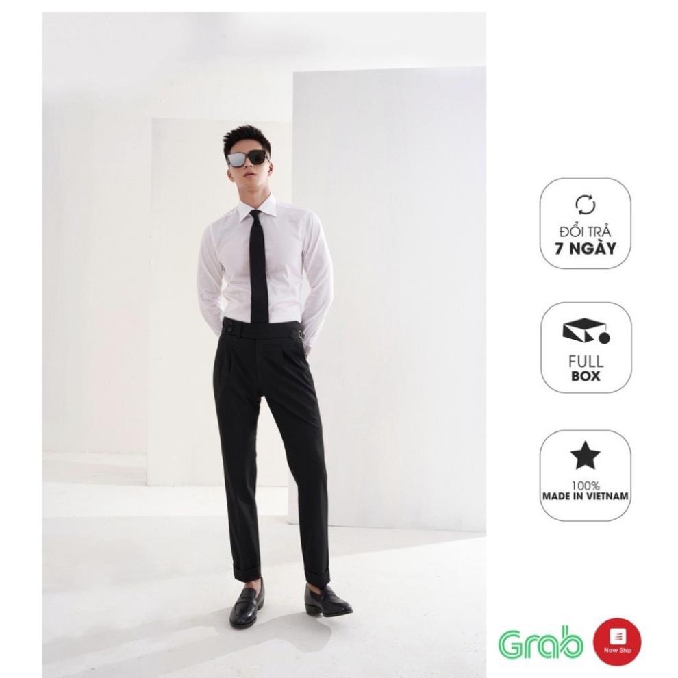 Quần baggy nam cạp cao N1LUXURY ống rộng vải Hàn cao cấp, co giãn phân loại tây âu lịch lãm. Chính hãng