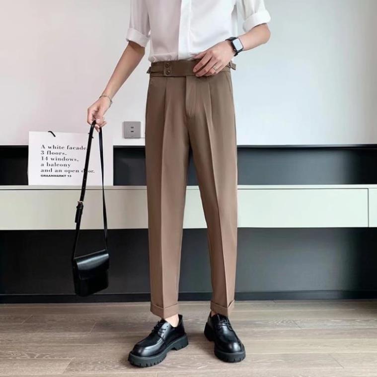 Quần baggy nam cạp cao N1LUXURY ống rộng vải Hàn cao cấp, co giãn phân loại tây âu lịch lãm. Chính hãng