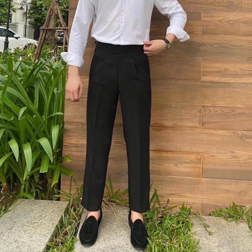 Quần baggy nam cạp cao N1LUXURY ống rộng vải Hàn cao cấp, co giãn phân loại tây âu lịch lãm. Chính hãng