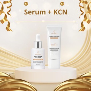 Bộ đôi dưỡng trắng và chống nắng YAHERA Gồm serum dưỡng trắng 30g và kem chống nắng 50g
