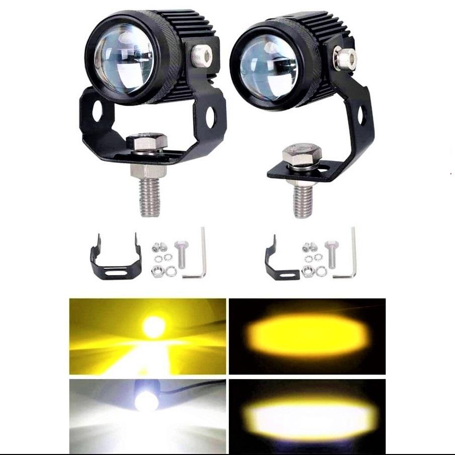 Chính Hãng đèn xe máy siêu sáng đèn led xe máy đèn trợ sáng xe máy bi cầu cho mô tô đèn xe led Cos Vàng Trắng