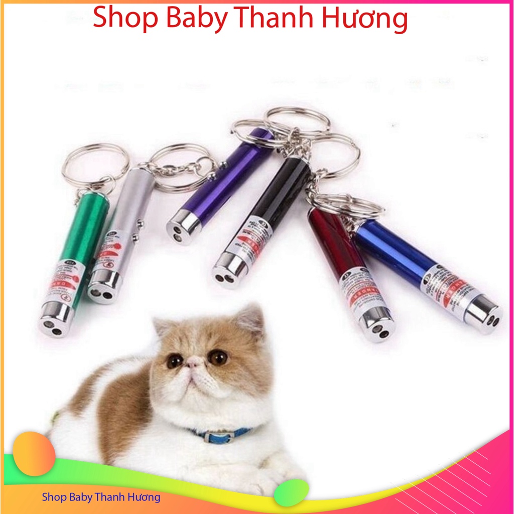 Đèn pin mini đazinăng vỏ nhôm móc khóa 3in1: đèn led, đèn laser laze đỏ trợ giảng thuyết trình