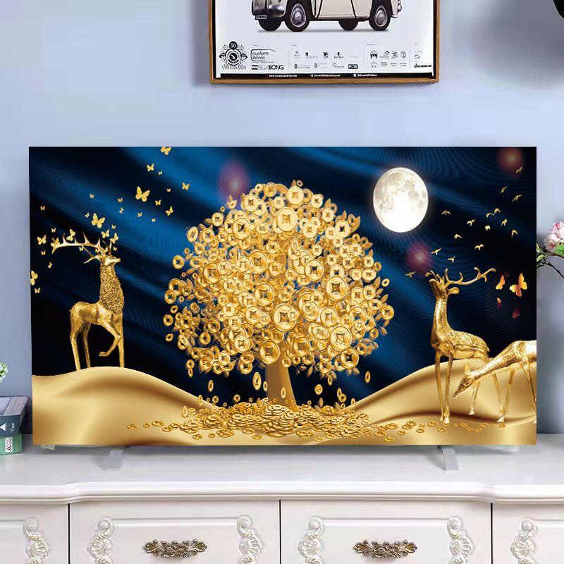 Tấm che bụi tv 2023 tấm che bụi tv mới bộ vải che bụi tv lcd 55 inch tấm che rèm tv 65 inch khăn che rèm tv đơn giản