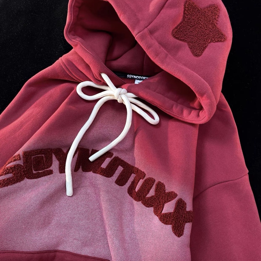 Áo Sweatshirt Có Mũ Trùm Đầu Thêu Hình Ngôi Sao Năm Cánh Màu Gradient Cao Cấp Dành Cho Cặp Đô