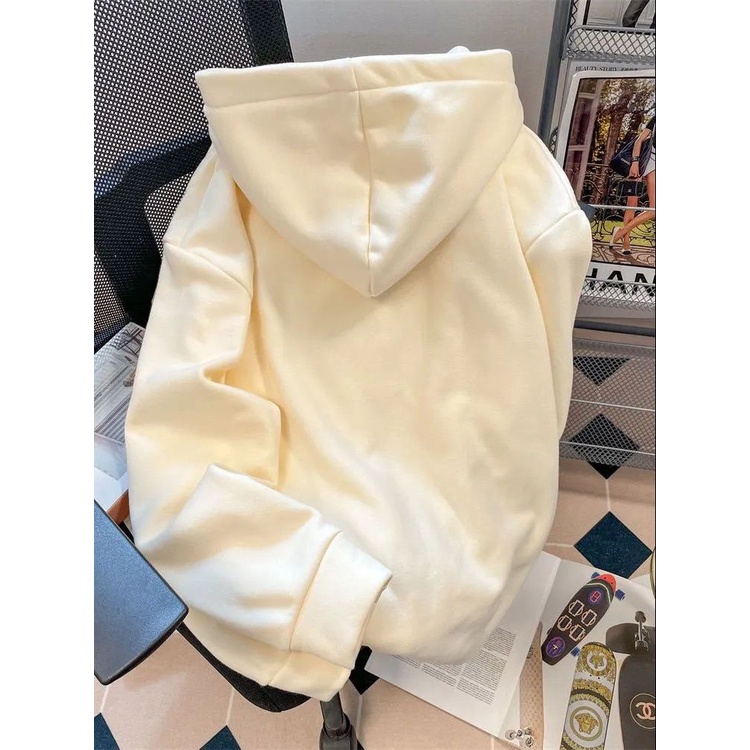 Áo Khoác Cardigan Có Mũ Dáng Rộng In Hình Burger Kiểu Mỹ Cho Cặp Đôi