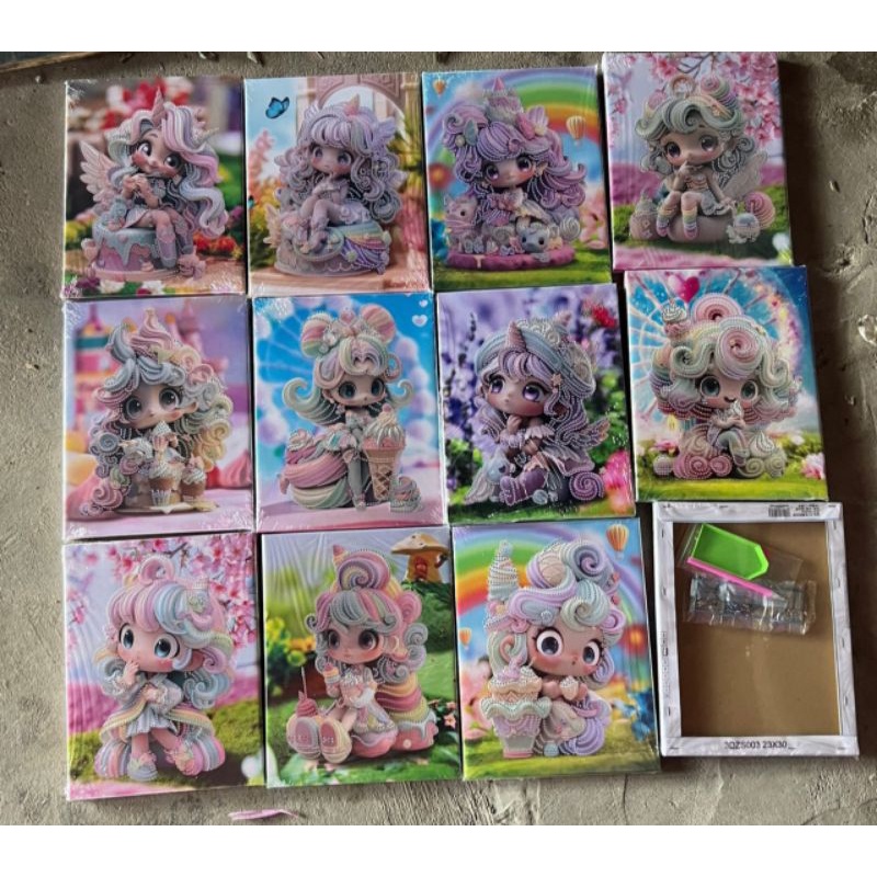 Tranh Đính Đá Phát Sáng 5D Hình Búp Bê