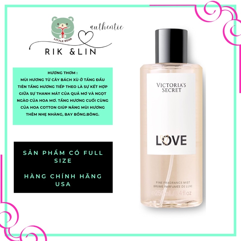 LOVE - Xịt Thơm Body Mist Victoria’s Secret