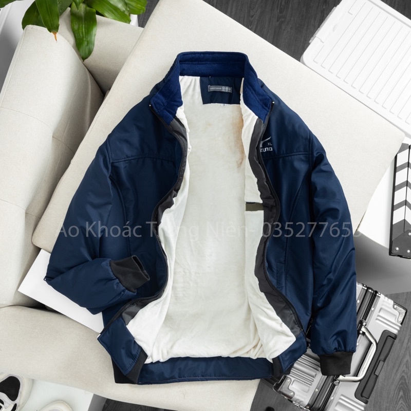 Áo khoác gió lót lông trung niên cho ông, cho bố mẫu mới 2023