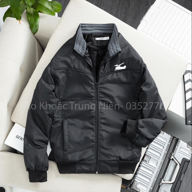 Áo khoác gió lót lông trung niên cho ông, cho bố mẫu mới 2023