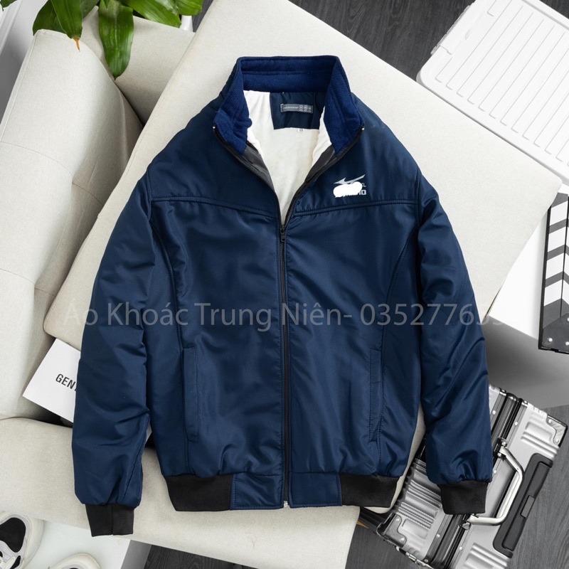 Áo khoác gió lót lông trung niên cho ông, cho bố mẫu mới 2023