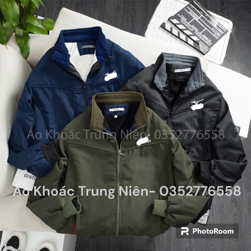 Áo khoác gió lót lông trung niên cho ông, cho bố mẫu mới 2023
